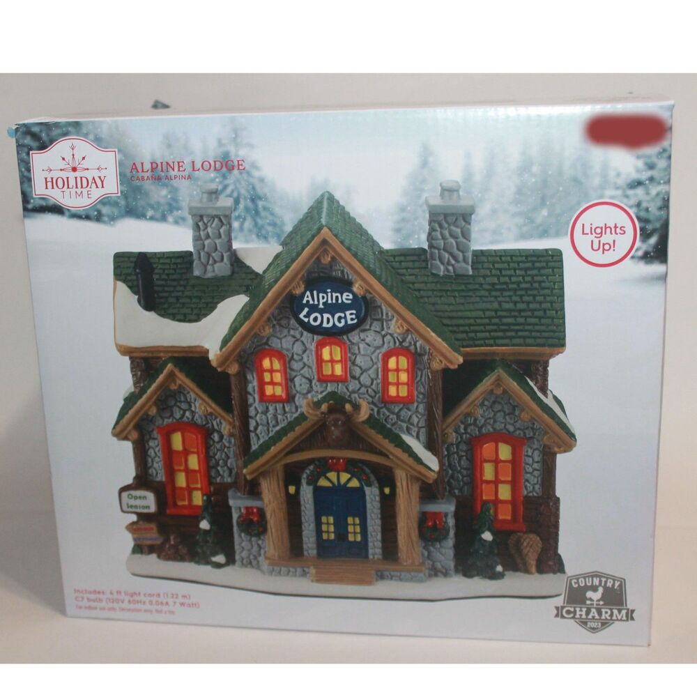 Holiday Time Alpine Lodge Lighted Christmas Village Building